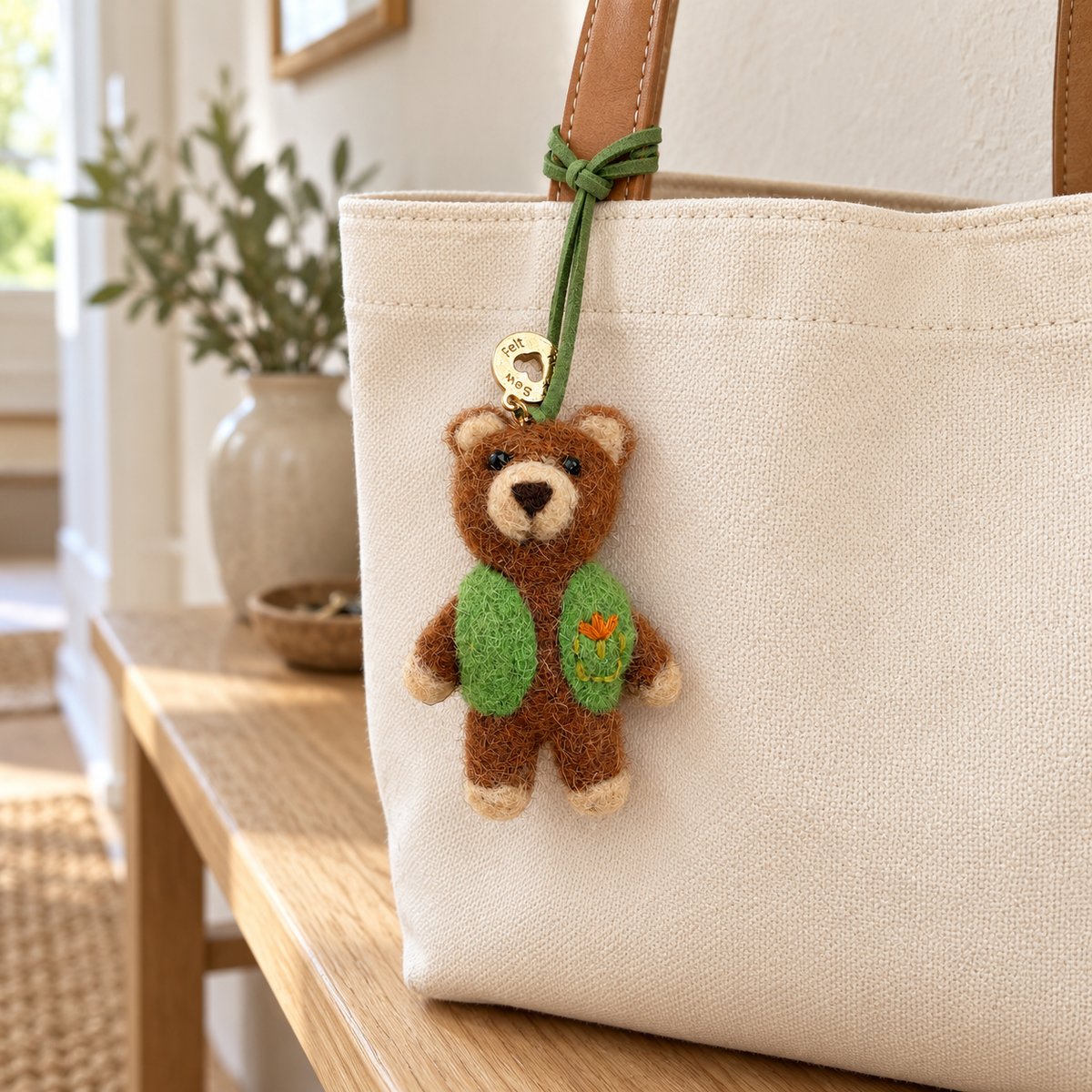 Buttons Bear Bag Tag