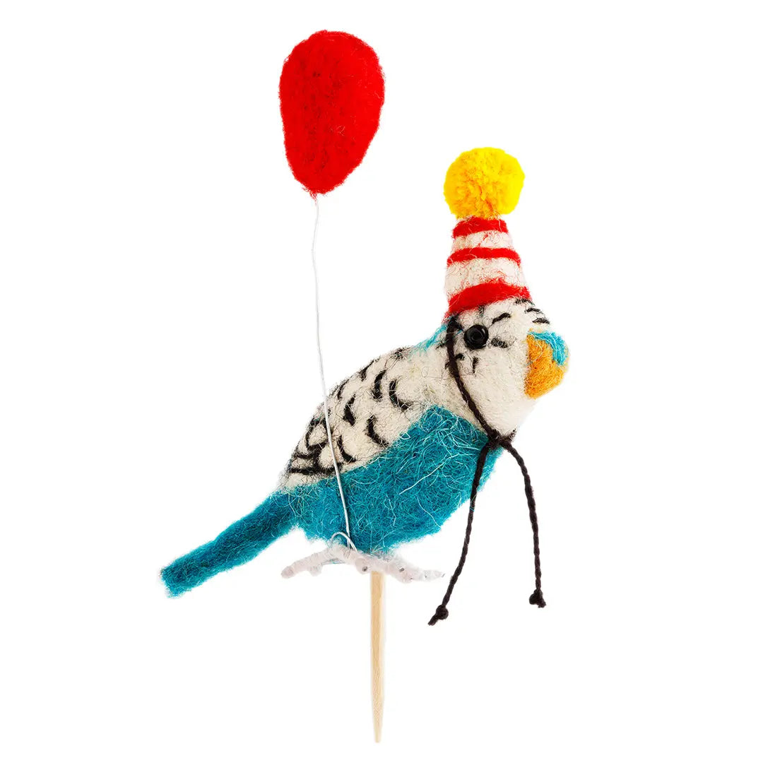 Blue Budgie Cake Topper