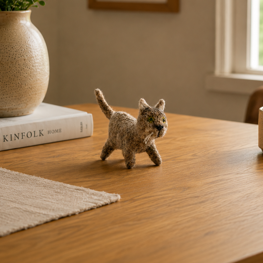 Felt Grey Cat