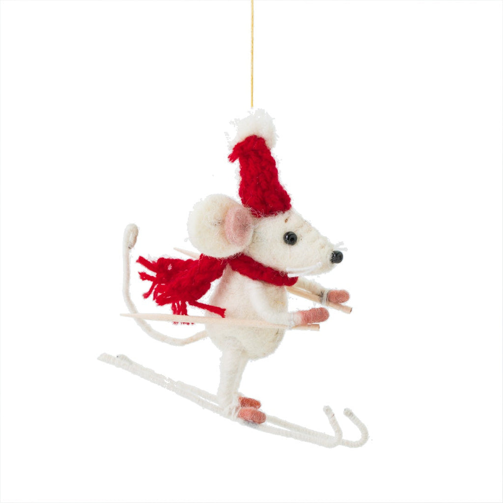 Sacha Skiing Mouse Decoration