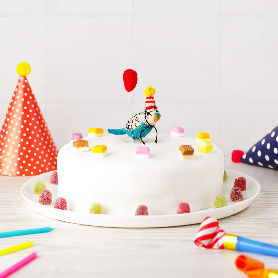 Blue Budgie Cake Topper