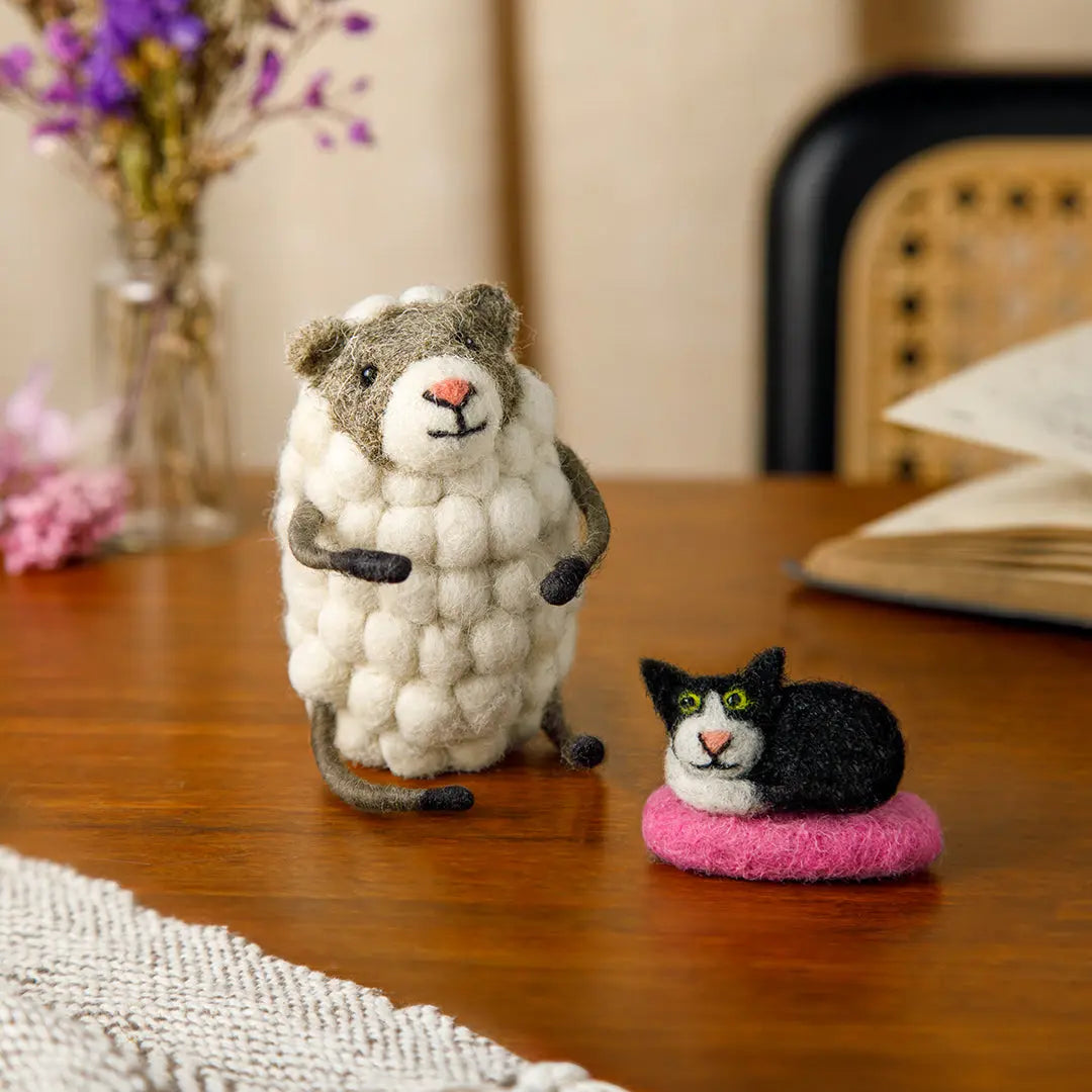 Resting Sheep Cat Pair