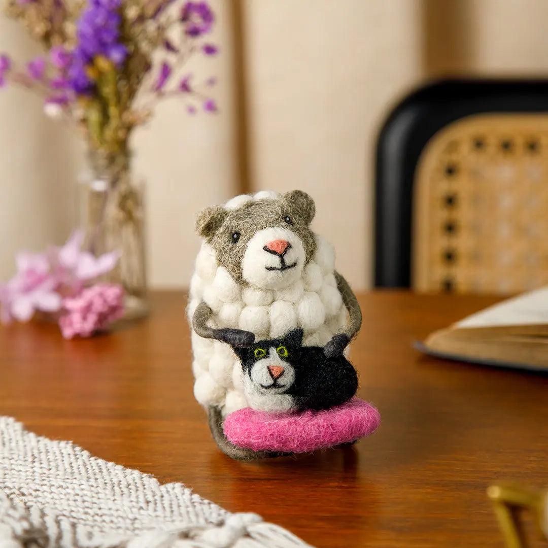 Resting Sheep Cat Pair
